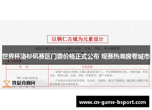 世界杯洛杉矶赛区门票价格正式公布 观赛热潮席卷城市